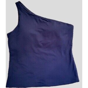 Lands' End One-Shoulder Navy tank Top